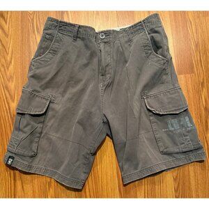 Lost Enterprises Cargo Shorts Mens 36 10" Gray Skate Grunge Y2K